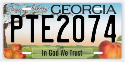 GA license plate PTE2074