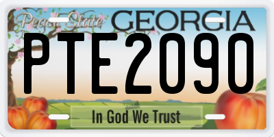 GA license plate PTE2090