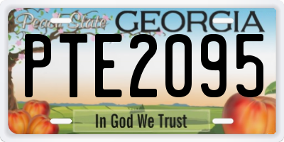 GA license plate PTE2095