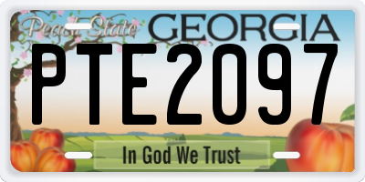 GA license plate PTE2097