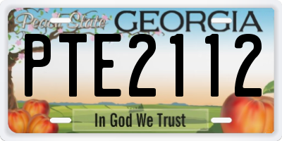 GA license plate PTE2112
