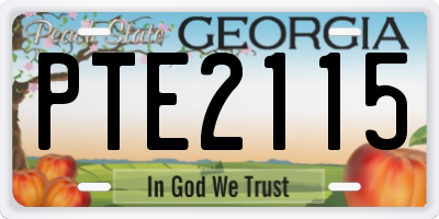GA license plate PTE2115