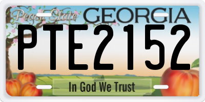GA license plate PTE2152