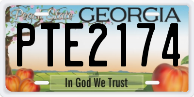 GA license plate PTE2174