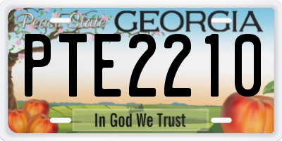 GA license plate PTE2210
