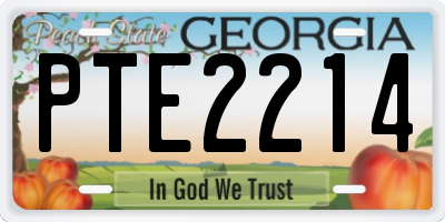 GA license plate PTE2214