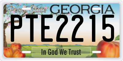 GA license plate PTE2215