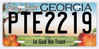 GA license plate PTE2219