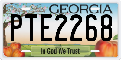 GA license plate PTE2268