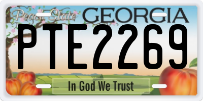 GA license plate PTE2269