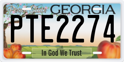 GA license plate PTE2274