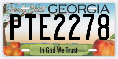 GA license plate PTE2278