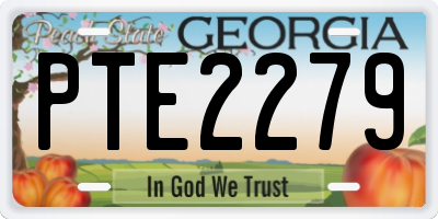 GA license plate PTE2279