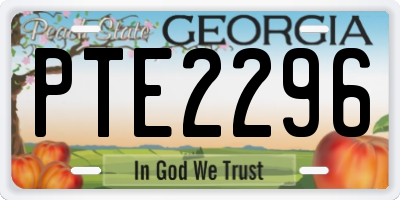 GA license plate PTE2296