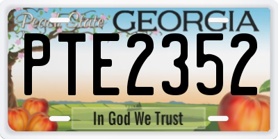GA license plate PTE2352