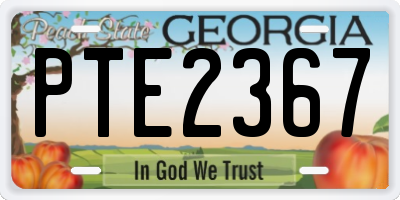 GA license plate PTE2367