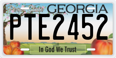 GA license plate PTE2452
