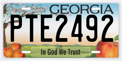 GA license plate PTE2492