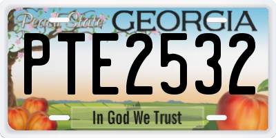 GA license plate PTE2532