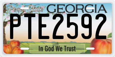 GA license plate PTE2592