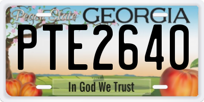 GA license plate PTE2640