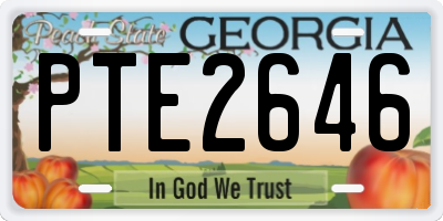 GA license plate PTE2646