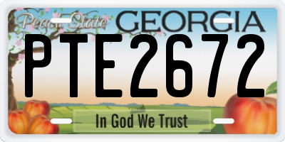 GA license plate PTE2672