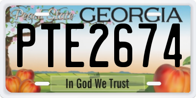 GA license plate PTE2674