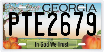 GA license plate PTE2679