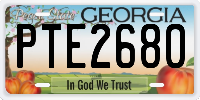 GA license plate PTE2680