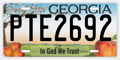 GA license plate PTE2692