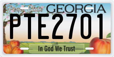 GA license plate PTE2701