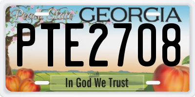 GA license plate PTE2708