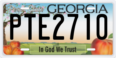 GA license plate PTE2710