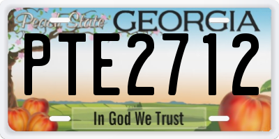 GA license plate PTE2712