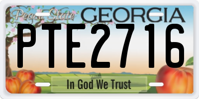 GA license plate PTE2716