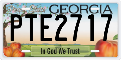 GA license plate PTE2717