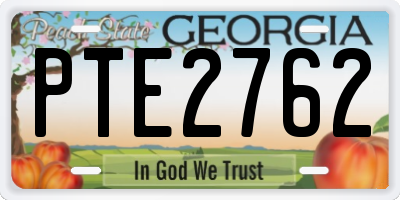 GA license plate PTE2762