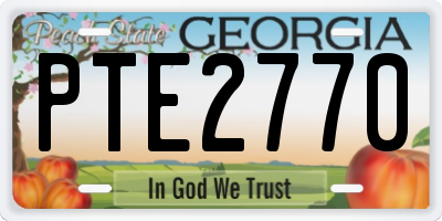 GA license plate PTE2770