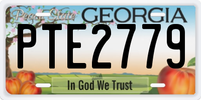 GA license plate PTE2779