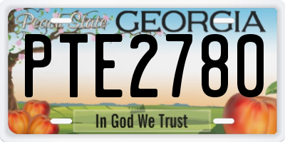 GA license plate PTE2780