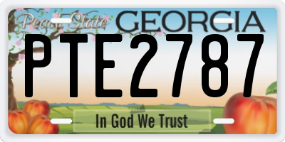 GA license plate PTE2787