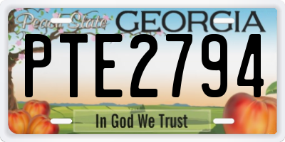 GA license plate PTE2794