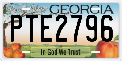 GA license plate PTE2796