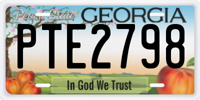 GA license plate PTE2798