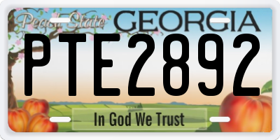 GA license plate PTE2892