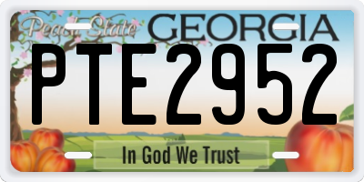 GA license plate PTE2952