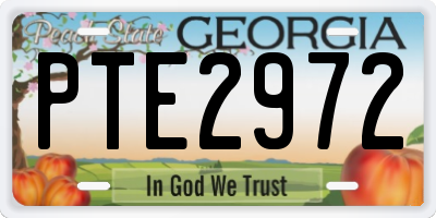GA license plate PTE2972