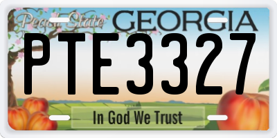 GA license plate PTE3327