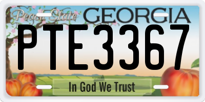 GA license plate PTE3367